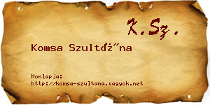 Komsa Szultána névjegykártya